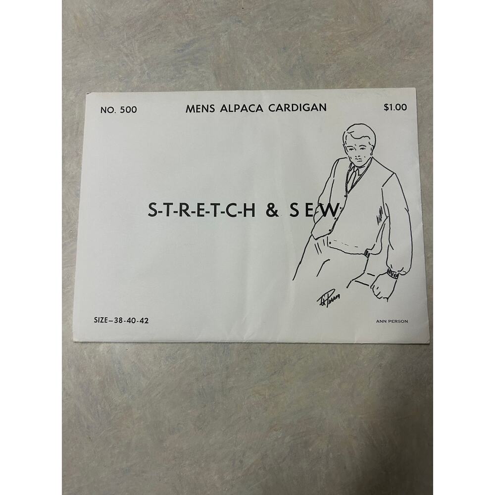 Vintage 1960's‎ Stretch and Sew Pattern #500 Men's Alpaca Cardigan